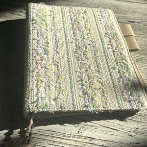 Cream Tweed Cover for Planner, Notebook, Journal, Agenda with pen loops A5